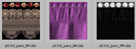 Les 3 images pour mapper la robe