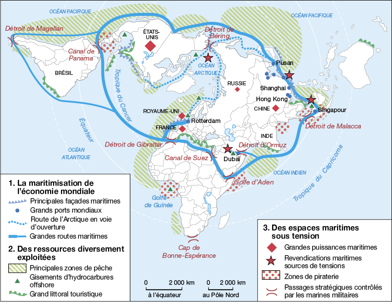 Les espaces maritimes : approche géostratégique | Annabac