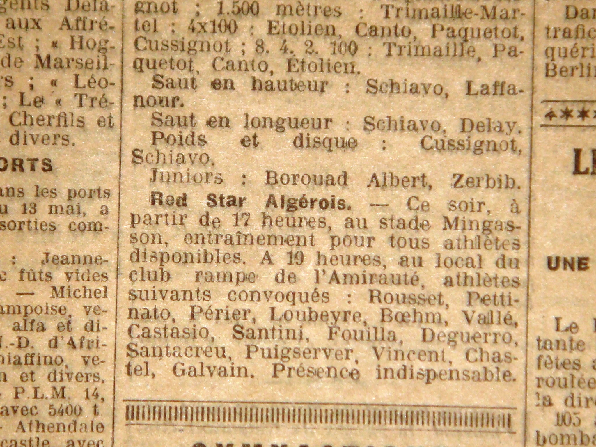 Fouilla Ahmed avec le Red Star Algérois