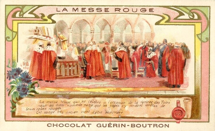 La Messe Rouge (chromo Guérin-Boutron. Circa 1880).