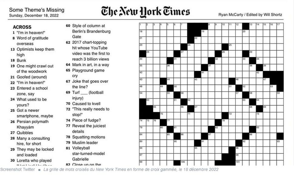 Le New York Times publie un mot croisé en forme de croix gammée.