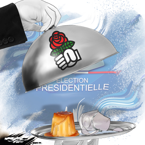 dessin de JERC et texte d'Ali Moro du lundi 08 novembre 2021 caricature le PS armé pour les présidentielles 2022 Le PS ... tiféré, ça sent pas la rose ! www.facebook.com/jercdessin https://twitter.com