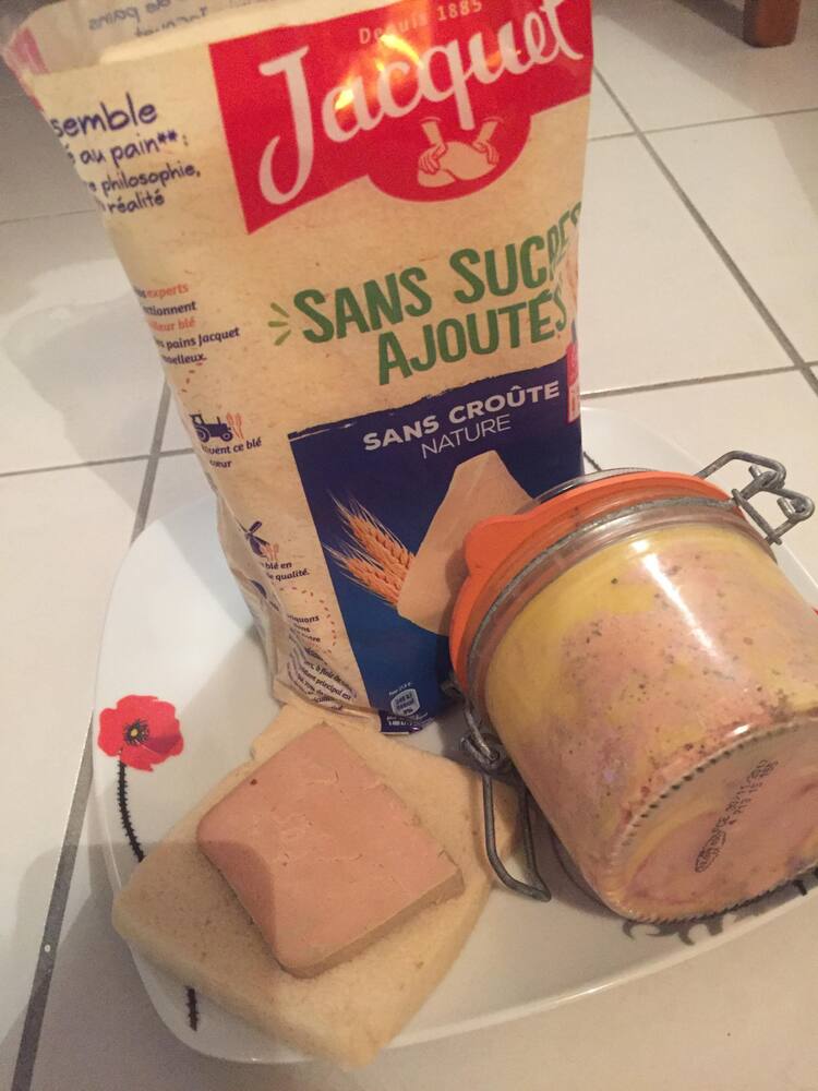 Pain de Mie sans sucre ajouté de chez JACQUET, et son foie gras