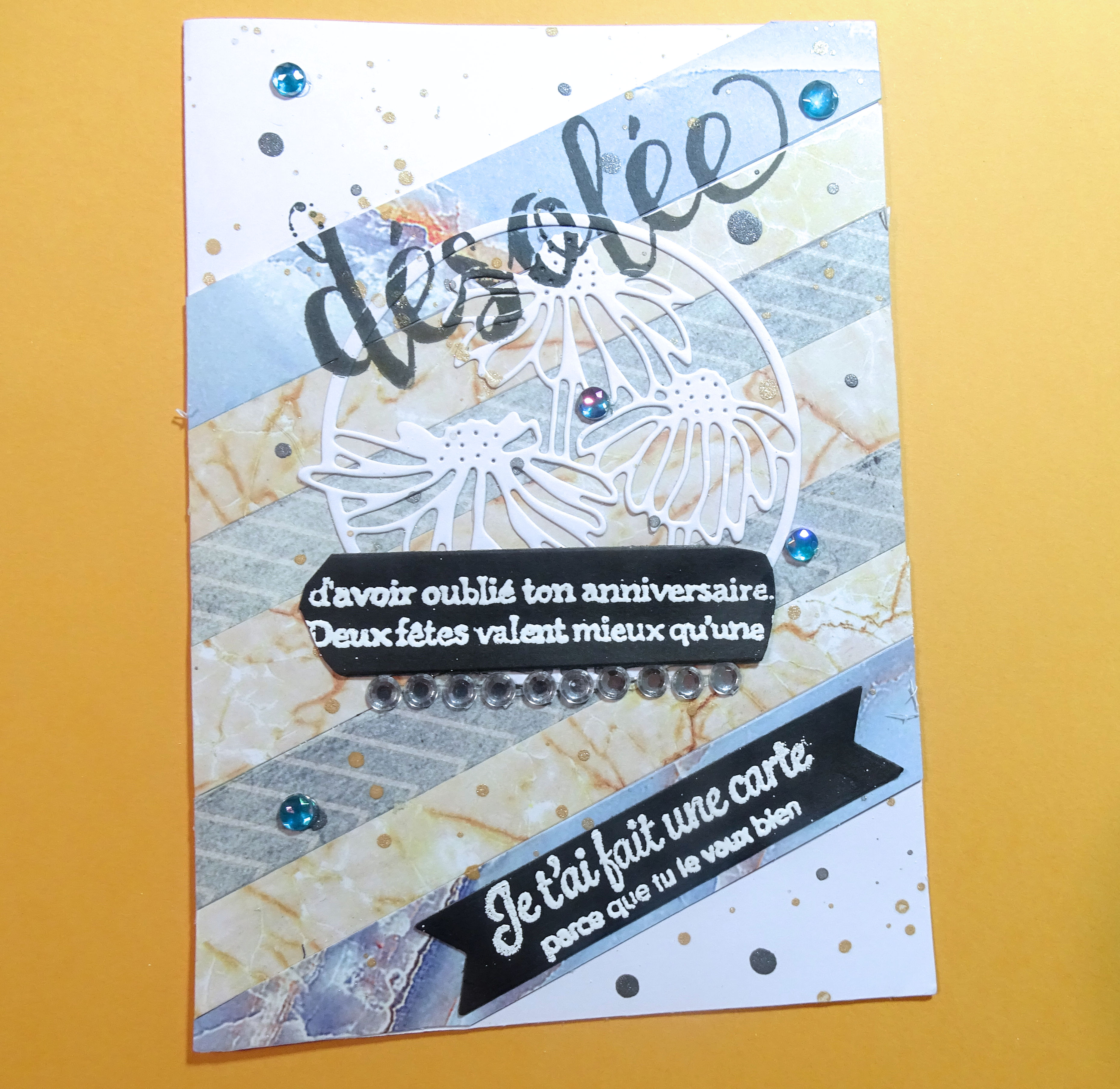 Carte anniversaire oublié, boite surprises paper clips