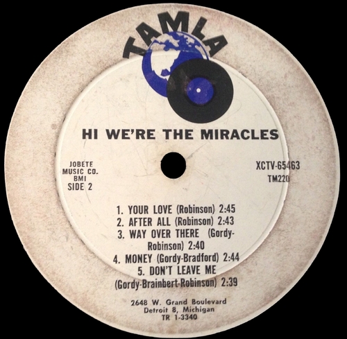 The Miracles : Album " Hi We're The Miracles " Tamla Records TM 220 [ US ]