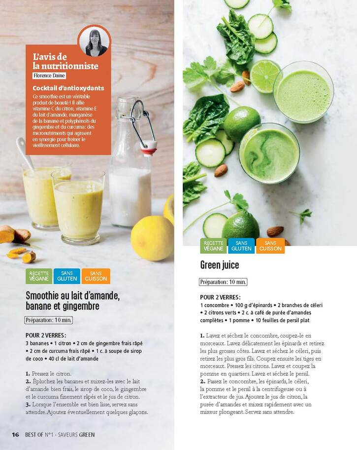 Nutrition - 1: Cuisine végétarienne - Les jus & smoothies (6 pages)