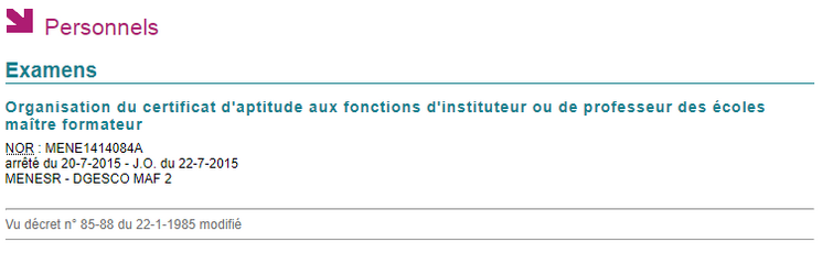 Documents de références pour le CAFIPEMF