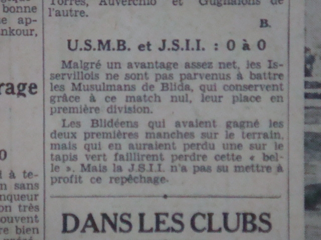 USM Blida barragiste contre les issers conserve sa place en première division