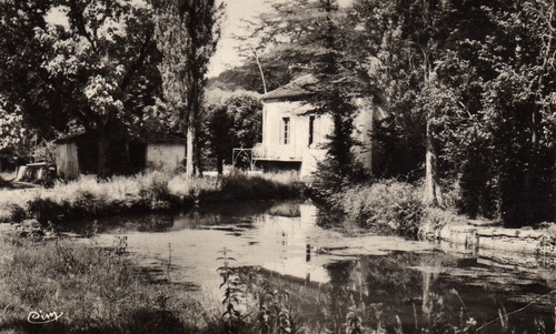 Carte postale ancienne : l'étang et le moulin