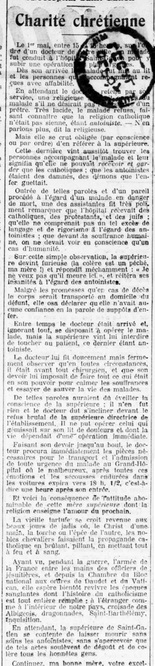 Charité chrétienne (La Bonne guerre, 10 juin 1922)
