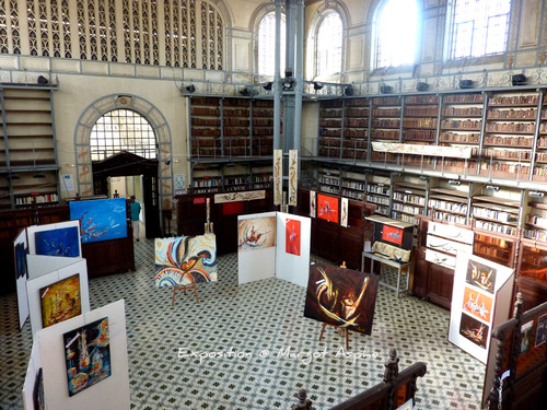 Exposition "Chromosomes  Acrylique" Margot Asphe à la Bibliothèque Schoelcher