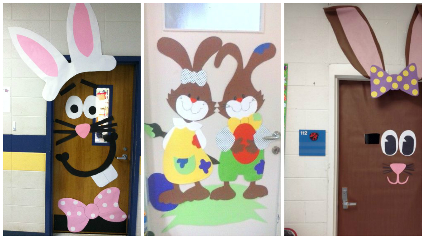 Pâques : De jolies portes d'entrée décorées pour les classes d'école - La  Folie des Fêtes