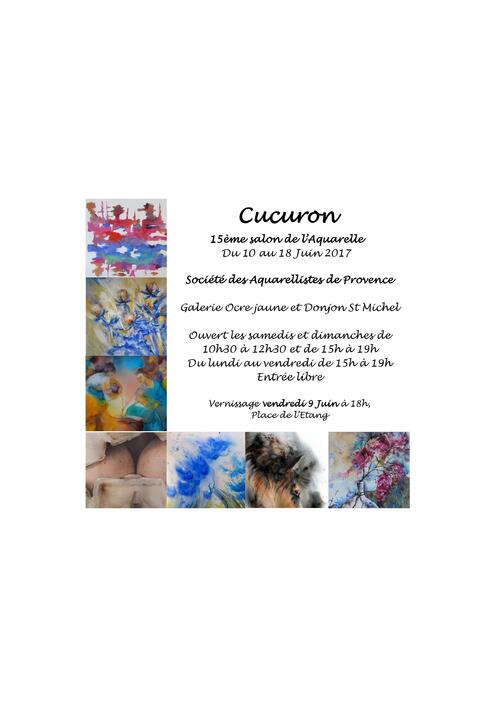 15ème salon de l'aquarelle sur Cucuron: du 10 au 18 juin 2017