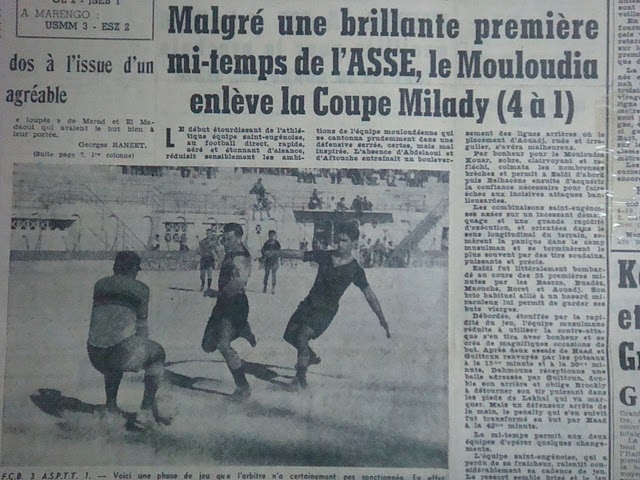 Dimanche 12.9.1954 Finale Coupe Milady Amical MCA-ASSE 4-1