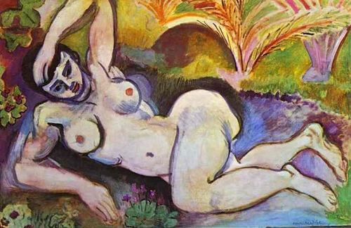 Henri Matisse, Nu bleu : souvenir de Biskra, 1907. Huile sur toile 92,1 cm sur 140,4 cm. The Baltimore Museum of Art.