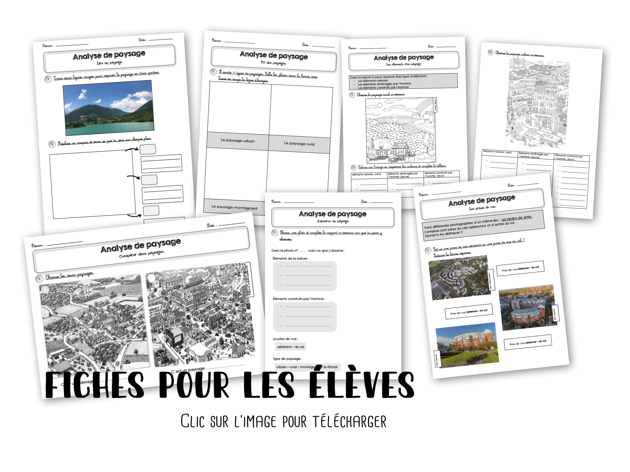 Les Différents Types De Paysages Ce2 Evaluation L'analyse de paysages - P2-P3 (CE1-CE2) - Lencrecool