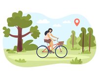 Concept De Vélo Femme équitation | Vecteur Premium