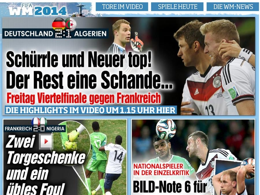Lundi 30.6.2014 à Porto Alegre Allemagne-EN 2-1 après prolongations