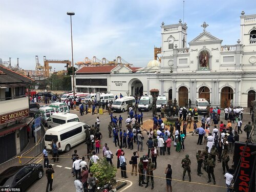 Les responsables de la sécurité sri lankais ont déclaré qu’ils enquêtaient.  La police a immédiatement bouclé les lieux (photo: sanctuaire Saint-Antoine)