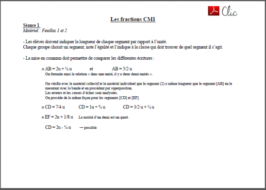 Découvrir les fractions avec les CM1