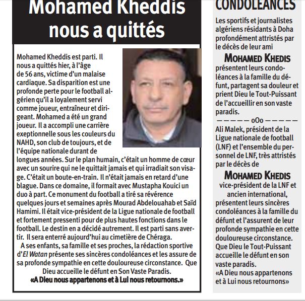 Mardi 26.8.2008 deces de Kheddis Mohamed