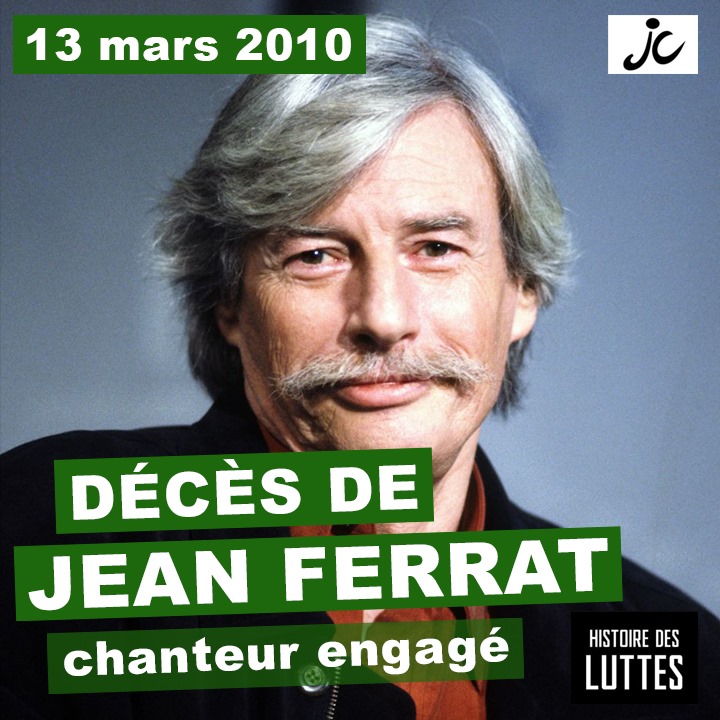 C'est donc ce soir vendredi 13 mars à 21h05 sur France 3 que vous pourrez  voir un grand hommage à Jean Ferrat décédé il y a 10 ans, jour pour jour le
