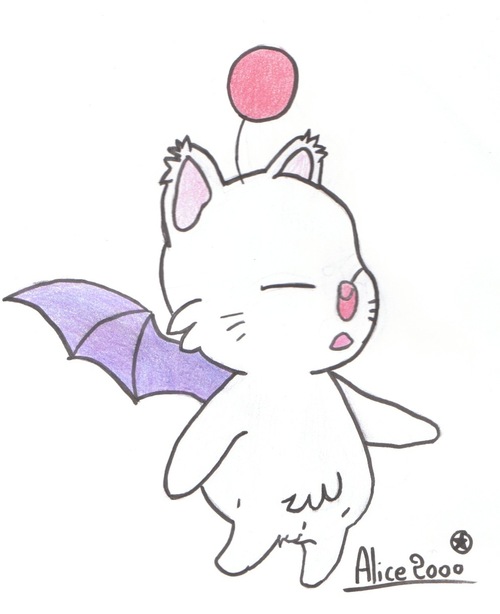 Dessin fait avec tutoriel "Moogle"