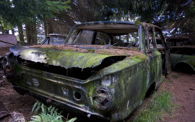 Cimetière de voitures abandonnées en Belgique