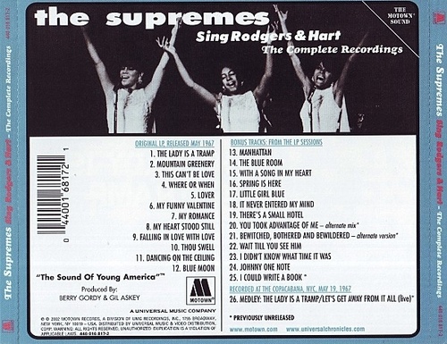 The Supremes : Album " Supremes Sing Rogers & Hart " Motown Records MS 659 [ US ]