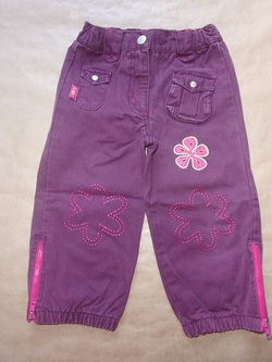 Pantalon violet fleurie en taille 2 ans