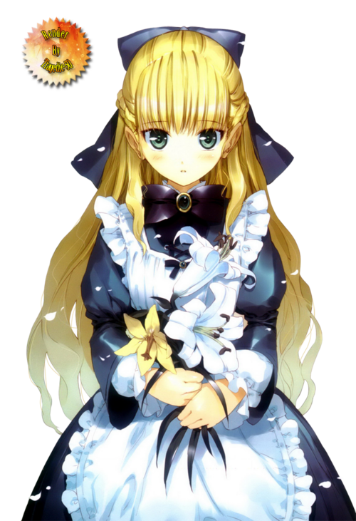 Render Filles/Femmes - Renders Alice in wonderland au pays des merveilles robe bleu blonde noeud fleur artiste Ueda Ryo