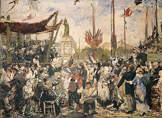 Le 14 Juillet 1880, par Alfred Roll (esquisse à l'huile, 1881, Petit Palais, Paris)
