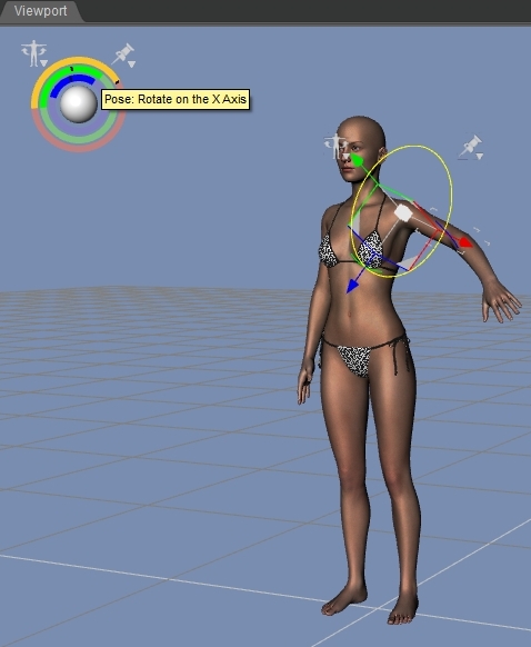 Utilisation du Pose Tool pour donner une pose au personnage