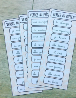 Cartes à pinces : les verbes au présent