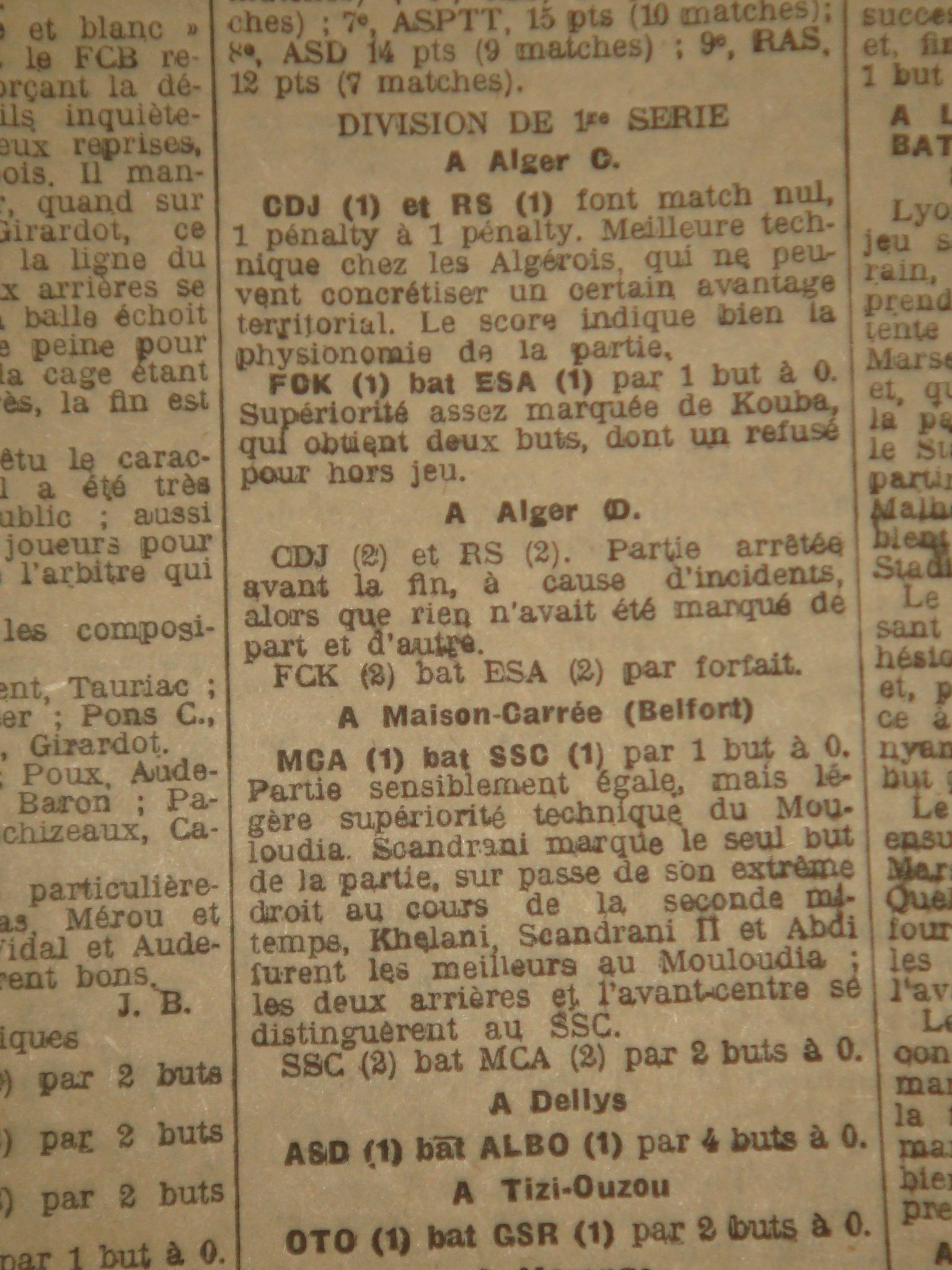 Dimanche 20.1.1929 à maison carrée MCA-Société St Charles 1-0