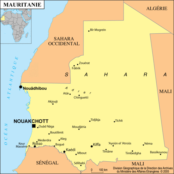 Résultat d’images pour carte mauritanie