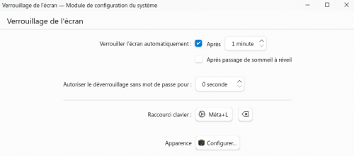 Configurer le verrouillage d'écran