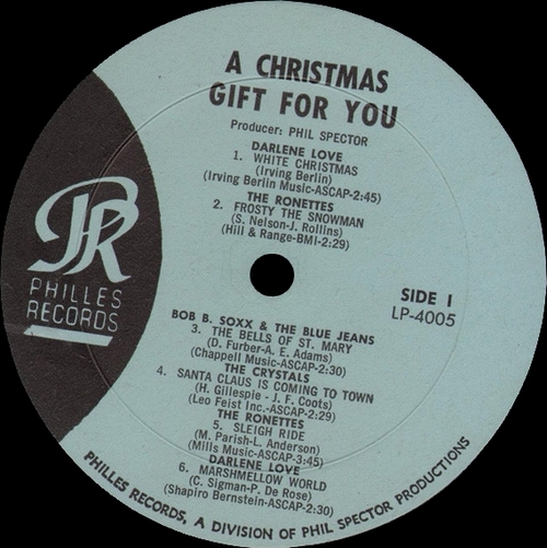 Various Artists : Album " A Christmas Gift For You From Philles Records " Philles Records LP-4005 [ US ] en 1963