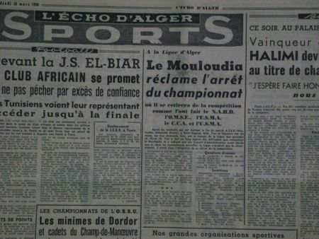 11 Mars1956 MCA-ASSE 1-1 Le MCA réclame l'arrêt