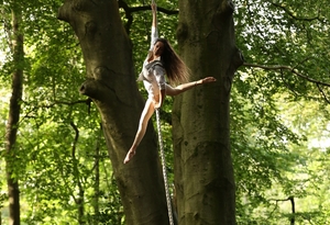 dance ballet class aerial acrobats forest 