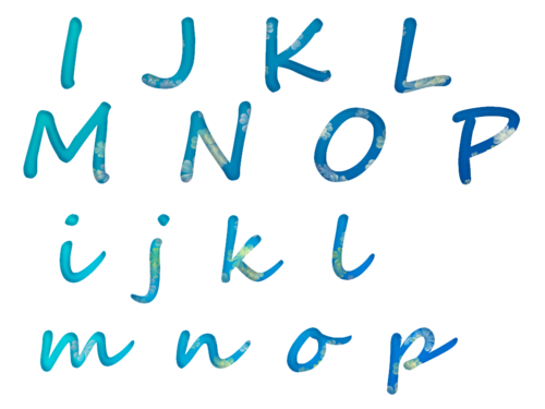 alphabet bleu clair