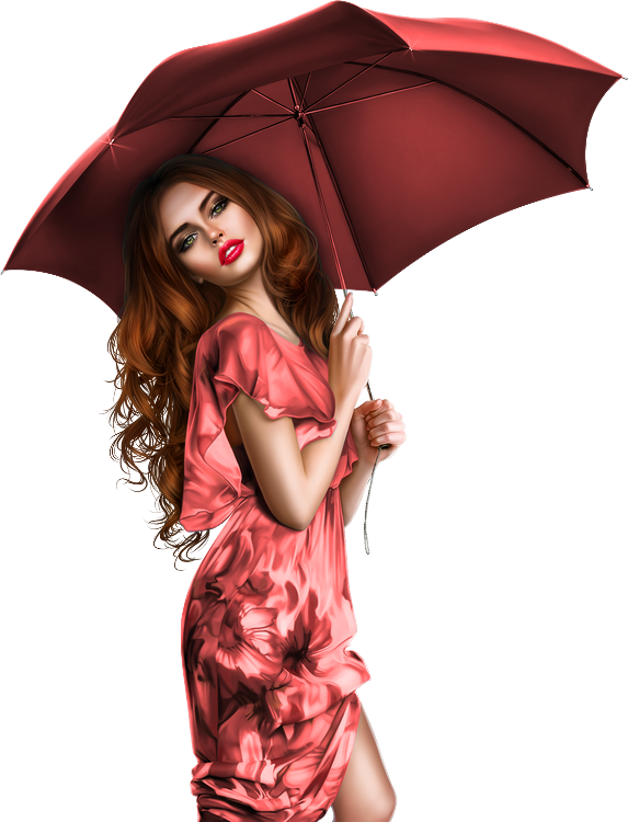Tubes Femmes en Rouge