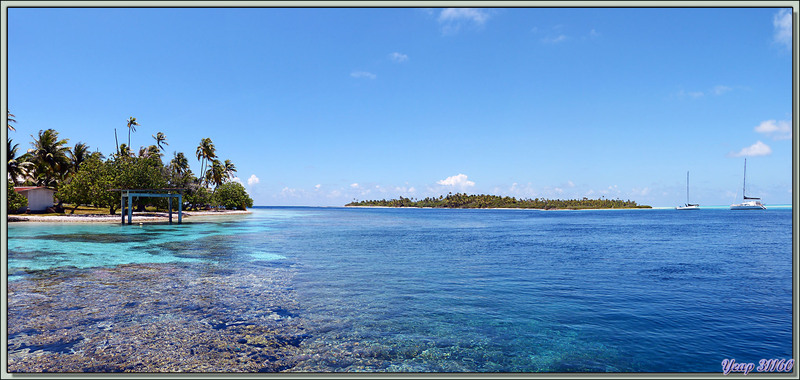La passe Tumakohua (Passe Sud) vue du ponton du Motu Tetamanu - Atoll Fakarava - Polynésie française