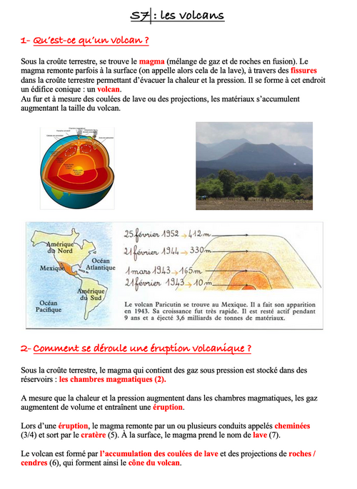 S7 A : Les volcans 