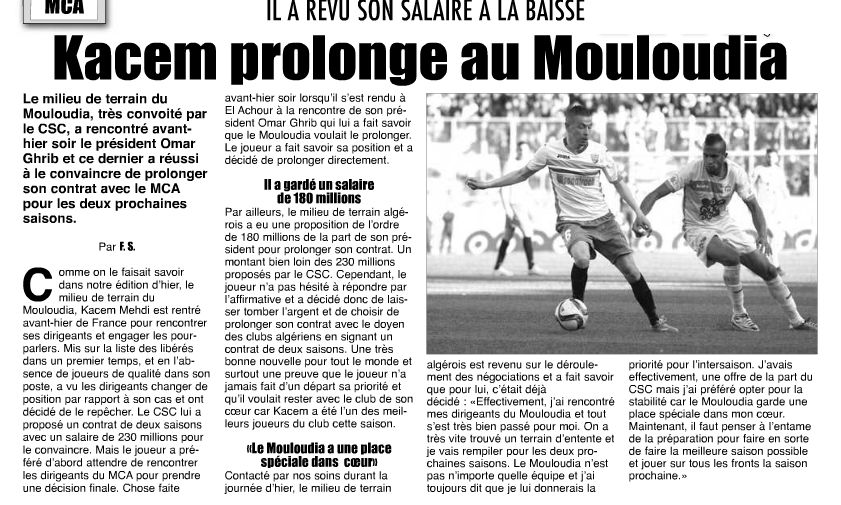 Mardi 15.6.2016 Kacem prolonge jusqu  en 2018