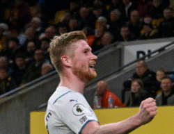 Kevin de Bruyne qui célèbre un but avec Manchester City