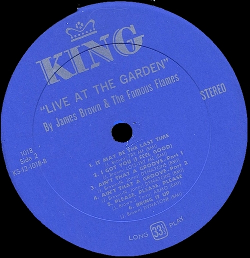 1967 James Brown & The Famous Flames : Album " Live At The Garden " King Records K 1018 [ US ]