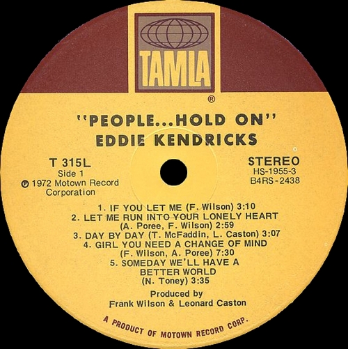 Eddie Kendricks : Album " People...Hold On" Tamla Records T 315L [ US ]