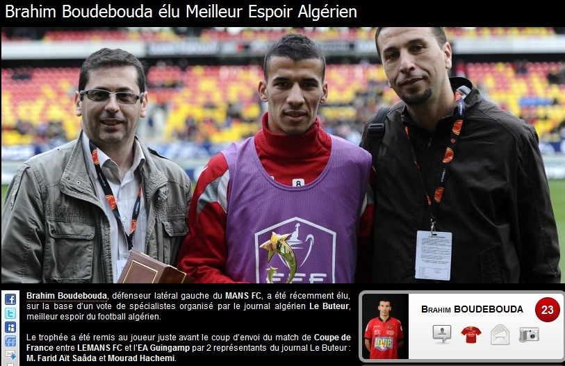 boudebouda brahim meilleur espoir 2010-2011