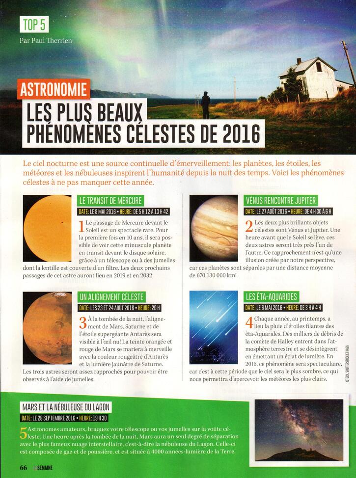 Astronomie:  Les 5 plus beaux phénomènes célestes de 2016